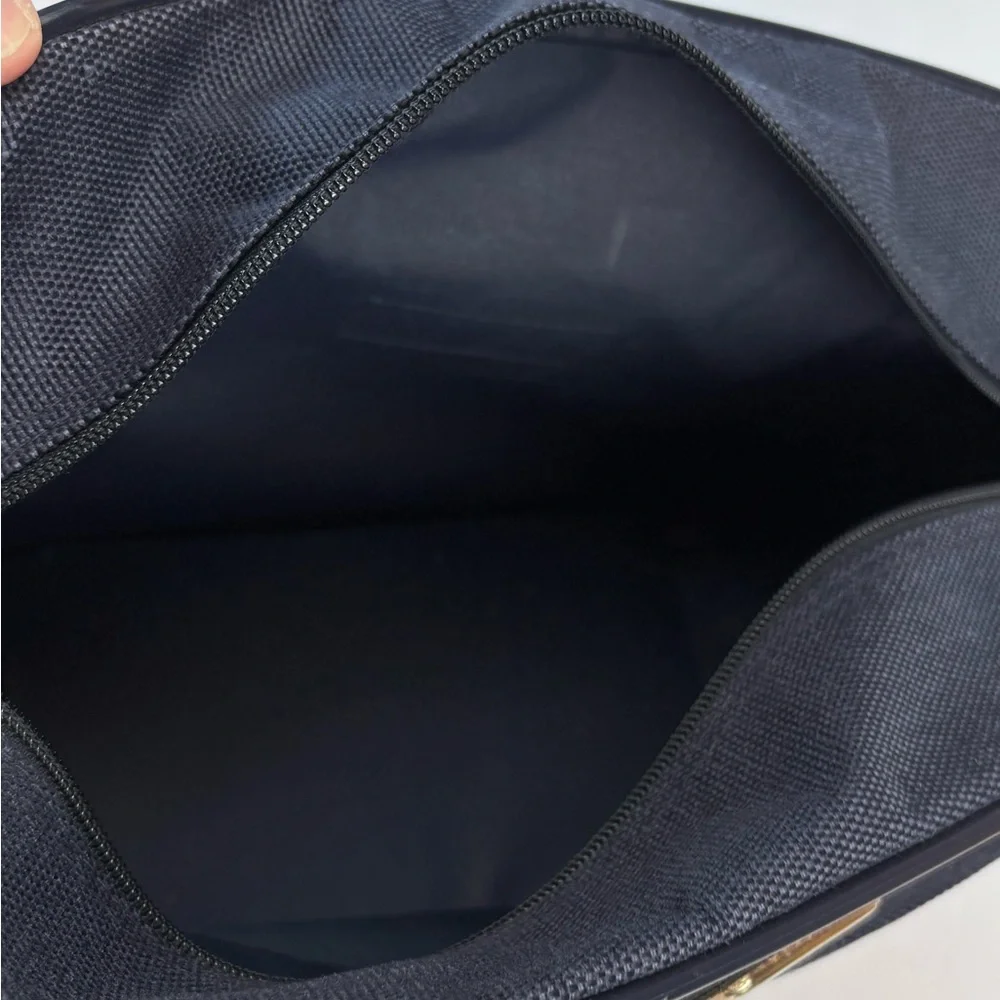 Jaguar Blue Travel Bag with Durable Fabric and Leather Accents. Nice Condition!